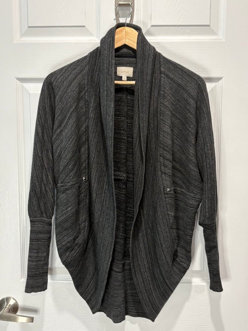 Wilfred Diderot Cocoon Cardigan, Dark Charcoal Grey, Size XS